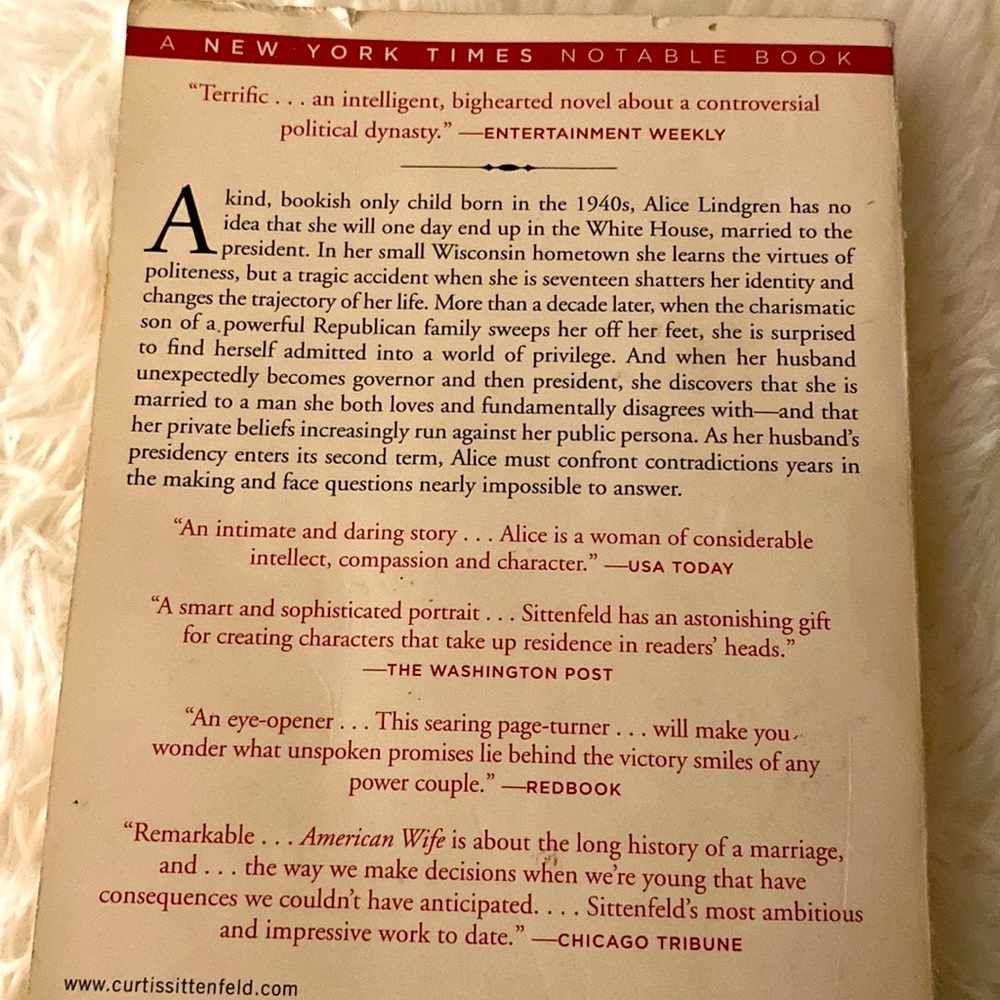 AMERICAN WIFE a Novel by CURTIS SITTENFELD - Picture 3 of 3